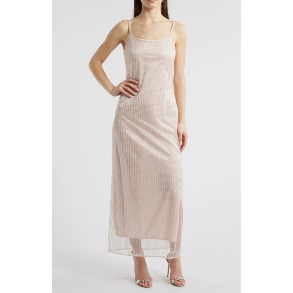 NWT WAYF Helena Beaded Cocktail Dress Pink‎ Size Small Formal Party Sparkle